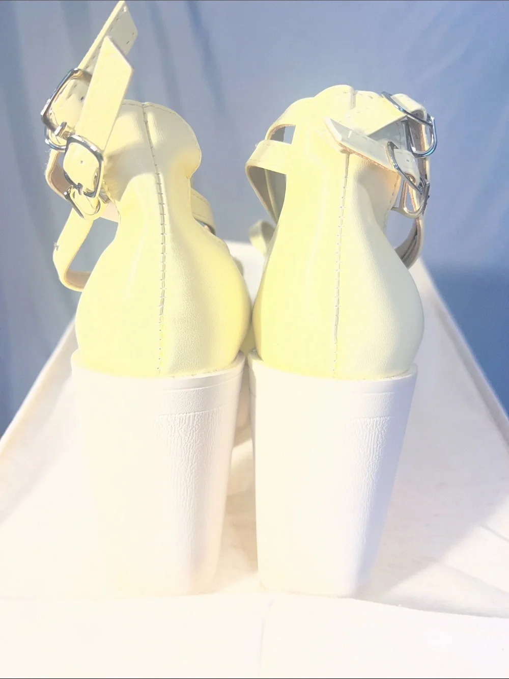 SHEIN Pale Yellow Platform Mary Jane Heels